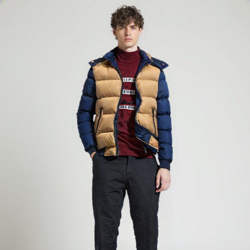 Two Tone Puffer jas